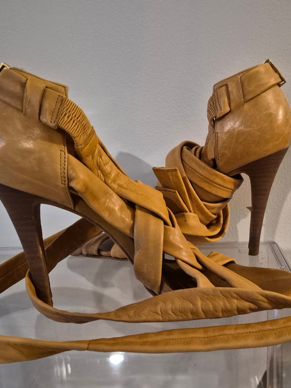 Tory Burch Cognac Wrap-Heel Sandals